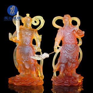 琉璃佛像伽蓝韦陀护法菩萨武财神关二爷关公摆件开业礼门厅工艺品