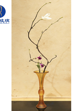 观己琉璃宋风轻奢客厅花觚摆件