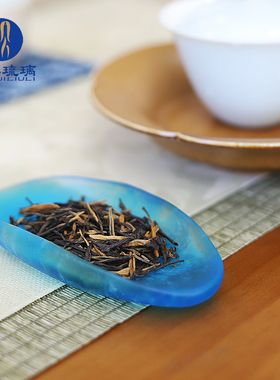 观己琉璃流云拾叶茶则高档功夫茶道配件茶道配件茶匙中式禅意茶勺