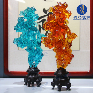 琉璃太湖石摆件办公室中式禅意石景客厅书房茶室玄关茶道装饰