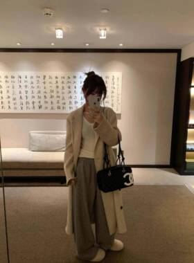 ThreeH 蕉高克重加女加厚绒卫裤秋冬季FQ香新款BAM慵懒宽裤休闲裤