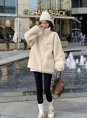 羊HY仿绒皮毛羔一体外套秋冬02WIH5新款女2松休闲冬M季加厚羊羔毛