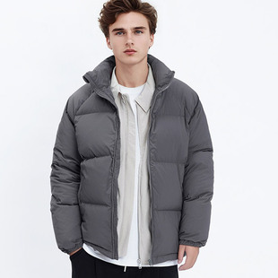 独等/UCUB 90白鸭绒羽绒服男2025年新款立领面包服短款加厚外套潮
