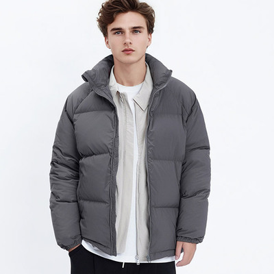 独等/UCUB 90白鸭绒羽绒服男2025年新款立领面包服短款加厚外套潮