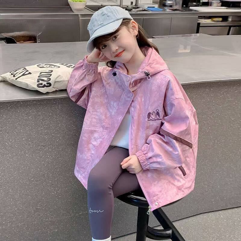 女童冲锋衣外套2025新款春装儿童大童女装初中生女孩秋季洋气
