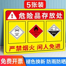 危化品标识牌储存柜标识牌危化品标识牌化学品警示牌仓库存放处提示牌防爆柜储存柜储存间安全警示牌警告贴纸
