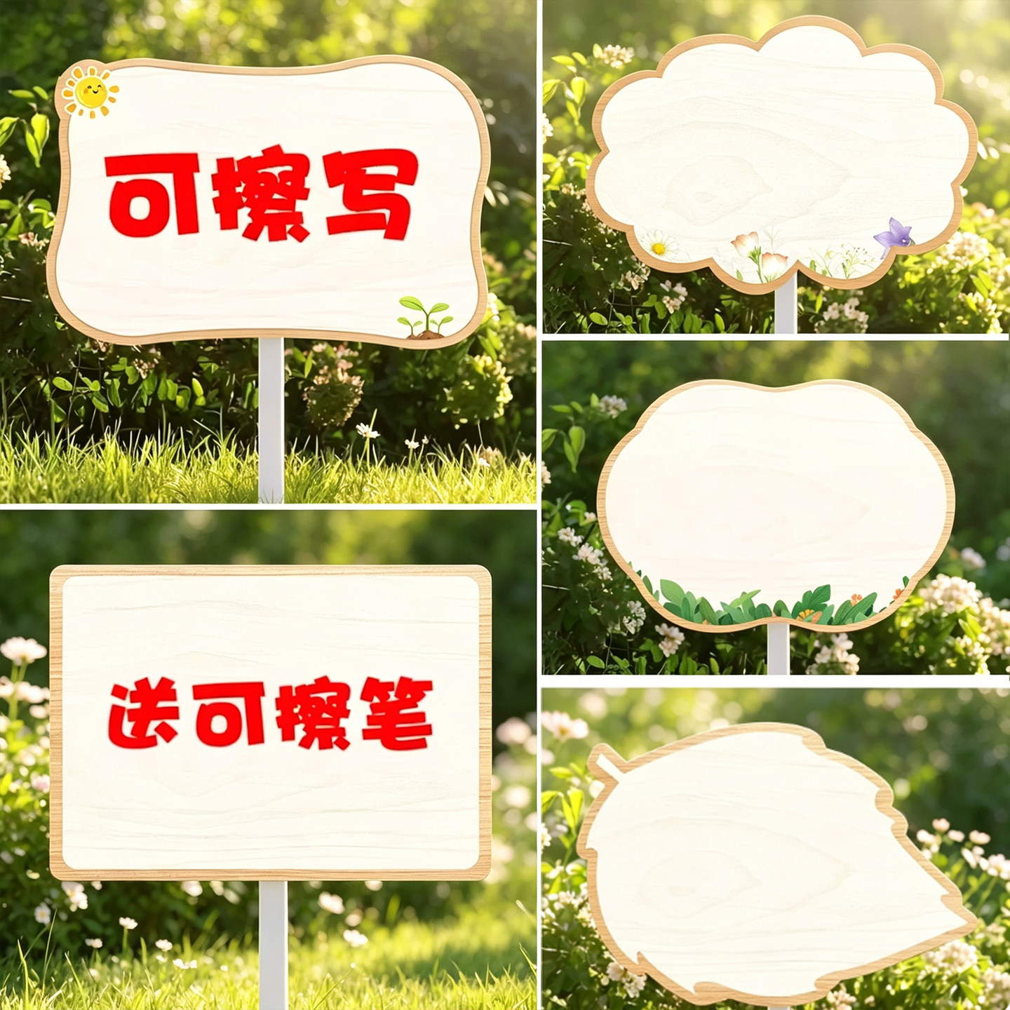 【送笔送杆】手绘菜园插地牌图片