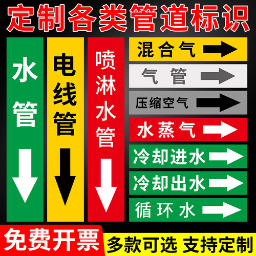 【热销万件】管道标识流向箭头