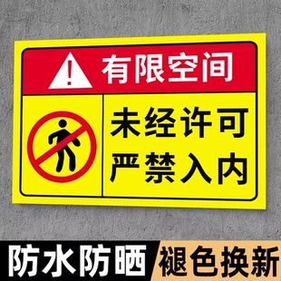 有限空间警示标识牌受限空间安全告知牌标志牌铝板车间作业安全风险告知牌循环水池风险告知卡化粪池警示牌