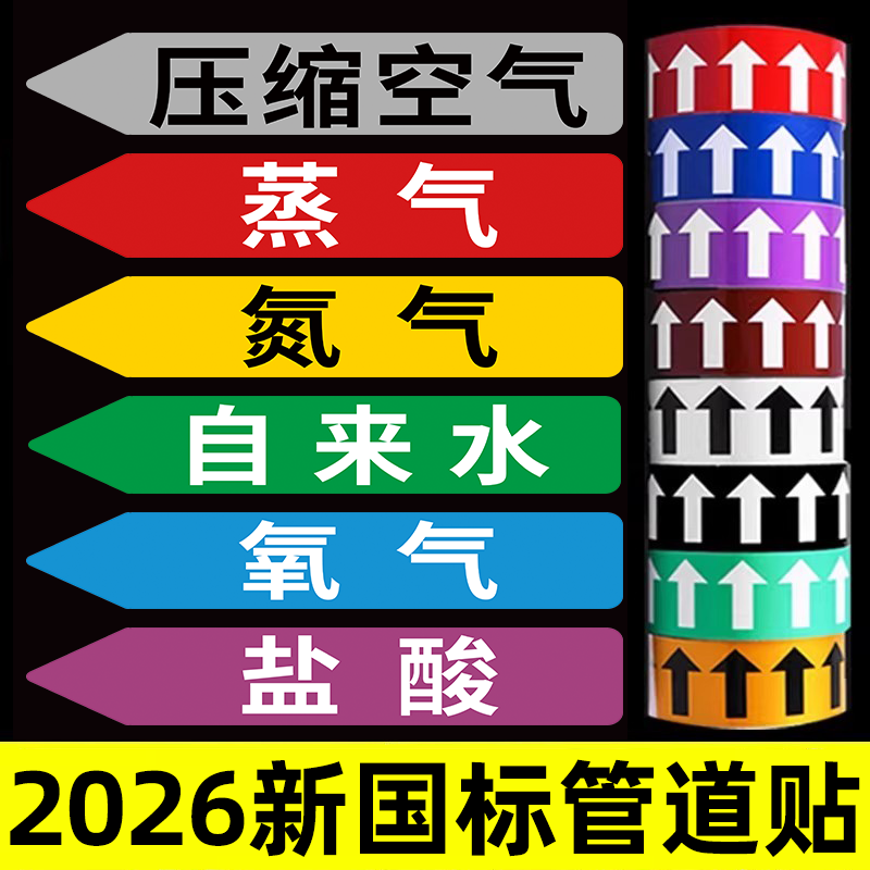 【最新国标】管道标识流向箭头