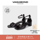 Vagabond 2025春夏系列 高跟鞋 PIPER女士牛皮露趾粗跟凉鞋 踝带凉鞋
