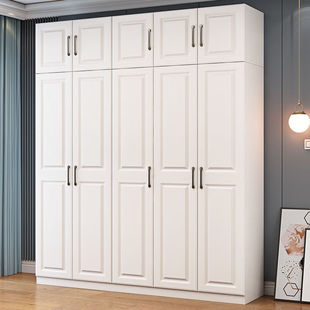 顶柜 衣柜实木经济型对开门组装 卧室衣橱出租房大容量80两门主柜
