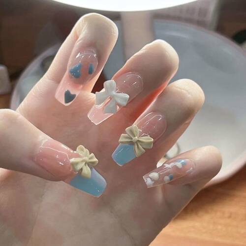 穿戴甲成品00后美甲可爱