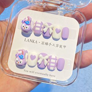 星黛露可爱穿戴甲y2k千禧卡通甜酷辣妹美甲短款甲学生可拆纯手工