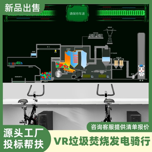 vr垃圾分类焚烧发电模拟骑行软件低碳环保展厅骑行互动装置一体机