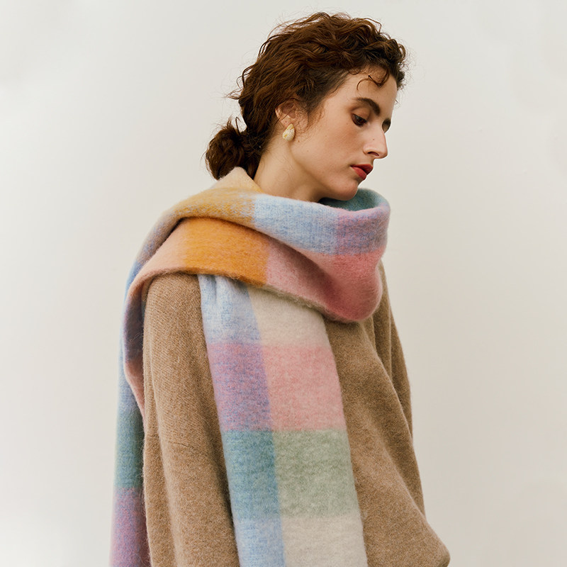 多巴胺彩虹糖粉色围巾女冬季彩虹格子韩系氛围感秋冬亲肤披肩两用,服饰配件/皮带/帽子/围巾,围巾/丝巾/披肩,淘宝优惠券,粉丝福利购,淘宝优惠卷