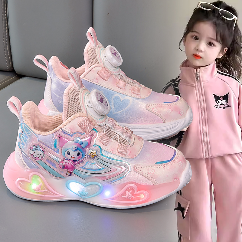 女童2026春秋新款卡通装饰童鞋中大童女孩小众洋气日常跑步运动鞋
