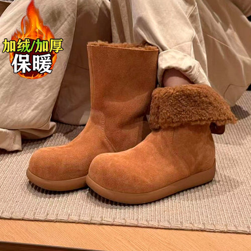 精致百搭潮流爆款雪地靴时尚舒适软底雪地靴2025秋冬款加绒保暖鞋