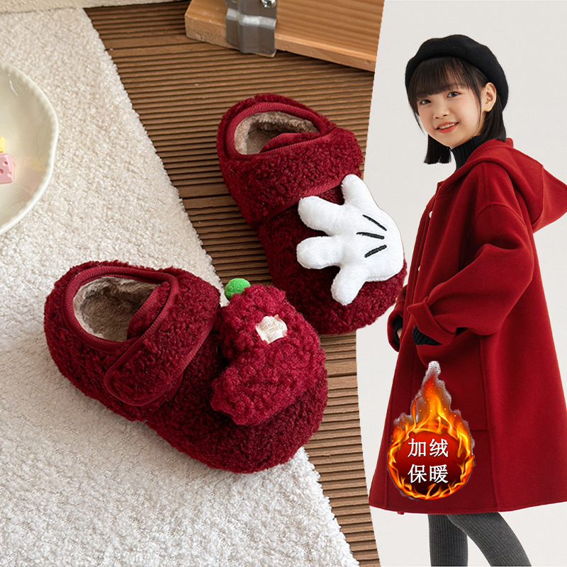 2026冬季新款卡通保暖软底毛毛鞋中小童公主鞋女童羊羔毛加绒棉鞋,童鞋/婴儿鞋/亲子鞋,棉鞋,淘宝优惠券,粉丝福利购,淘宝优惠卷
