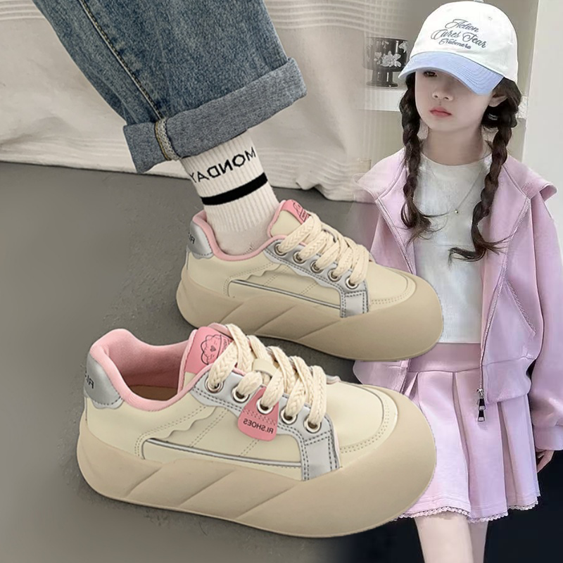学生女童鞋子2026新款春秋季款防滑百搭运动鞋春季儿童板鞋小白鞋