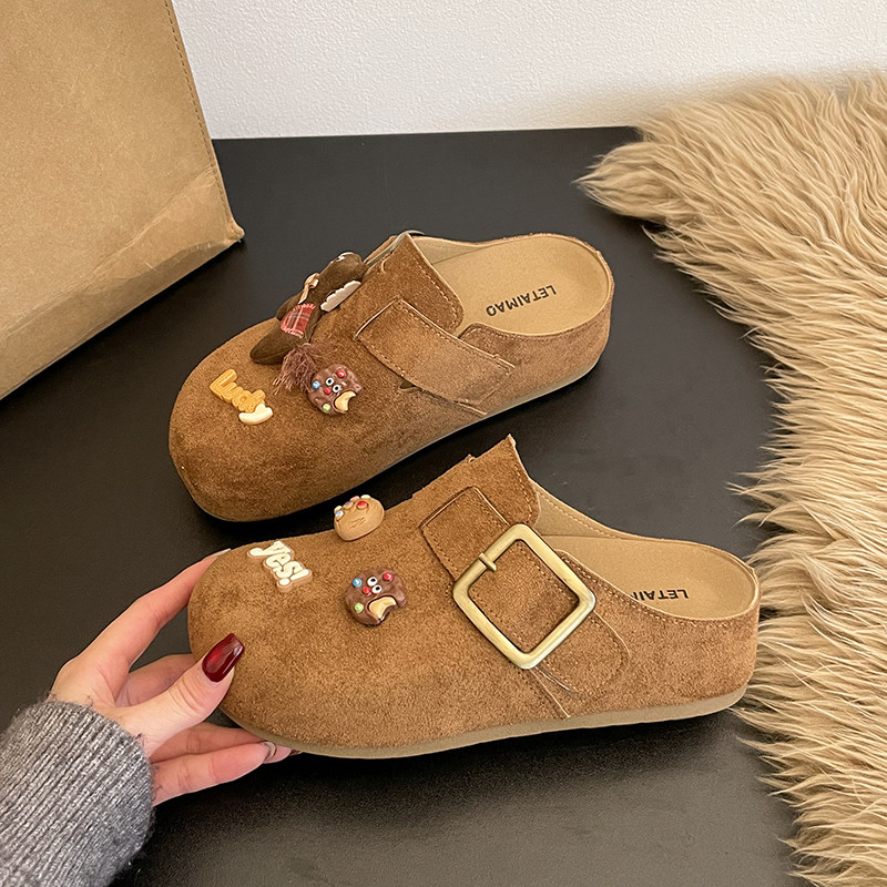 时尚百搭休闲懒人一脚蹬女款洋气半拖勃肯鞋女童2026春夏新款鞋子