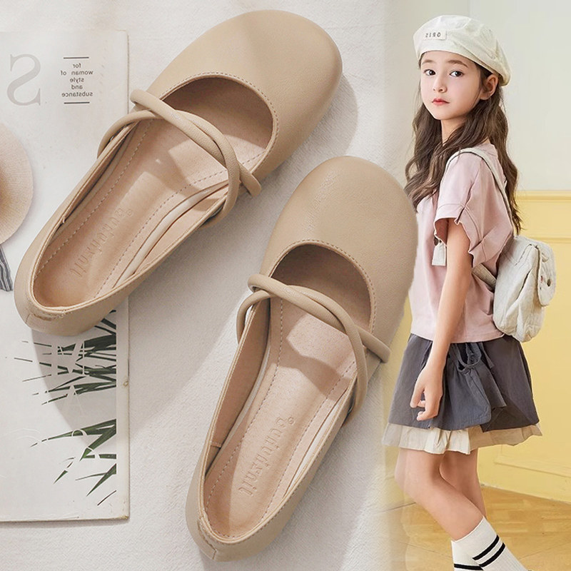 女童小皮鞋软底圆头透气防滑2025春季新款儿童百搭平底豆豆鞋单鞋