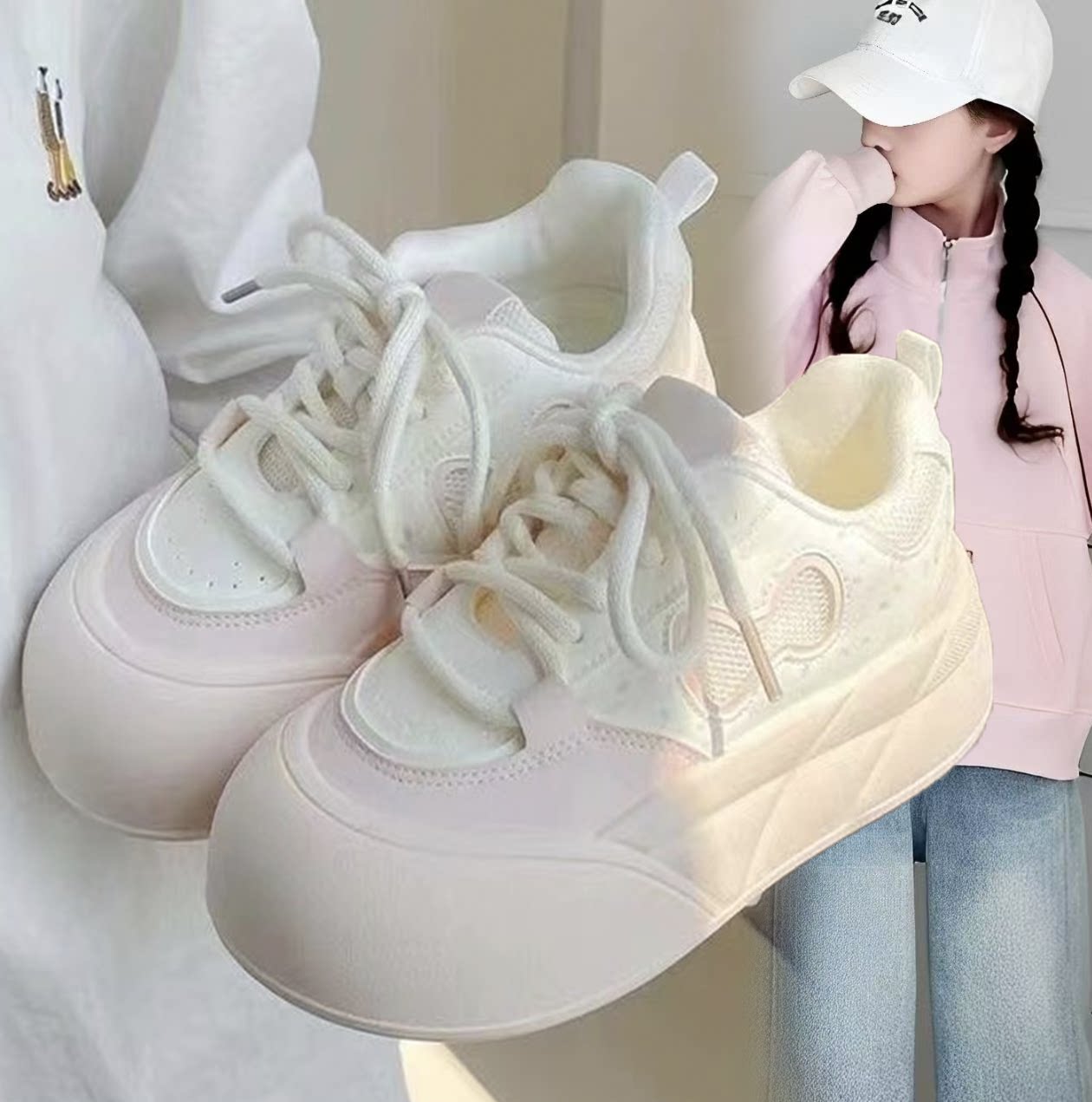 女童鞋子大头儿童运动板鞋丑萌厚底面包鞋防滑软萌休闲儿童板鞋潮