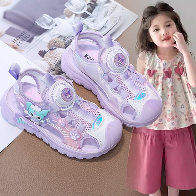 小童公主风包头鞋子女童宝宝2026春夏爆款库洛米装饰轻便运动凉鞋