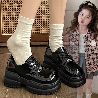 厚底小皮鞋女童2026春季新款英伦风复古松糕百搭系带学院风韩版潮