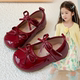 幼儿园浅口单鞋 女童红色小皮鞋 软底豆豆鞋 儿童公主鞋 2026春秋新款