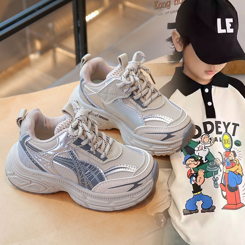 男童潮款厚底轻便休闲老爹鞋儿童2026春秋新款小众日常百搭运动鞋
