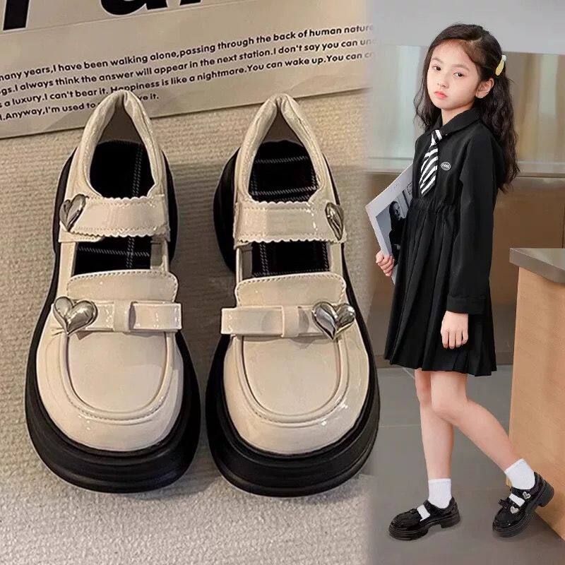 女童小皮鞋春秋款2025新款中大童英伦风公主鞋女孩洋气复古乐福鞋