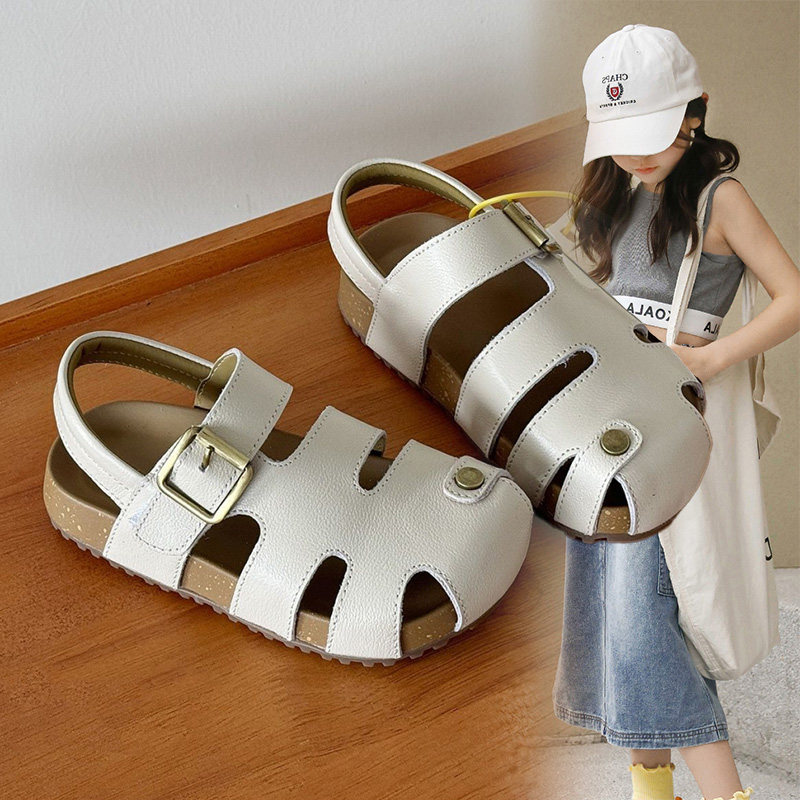 儿童包头凉鞋夏季2025新款女童勃肯凉鞋软底沙滩鞋休闲韩版宝宝鞋