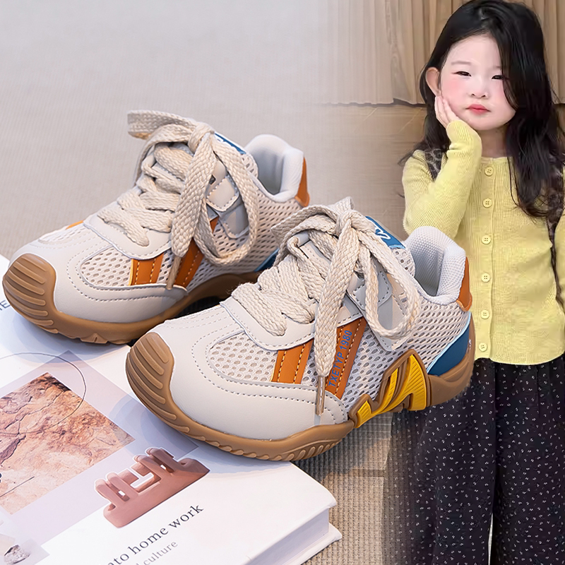 女童潮款网面透气轻便洋气阿甘运动鞋中大童女孩2026春秋新款童鞋