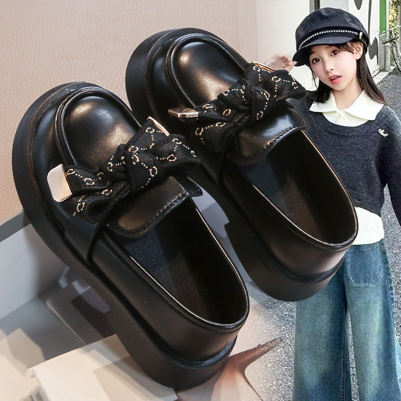 女童小皮鞋新款2025春季黑色软底单鞋英伦风洋气儿童女孩轻便鞋子