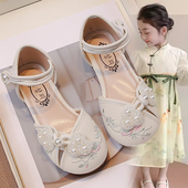 国风凉鞋 女童汉服公主鞋 2026新款 马面裙古风新中式 子儿童夏季 夏款