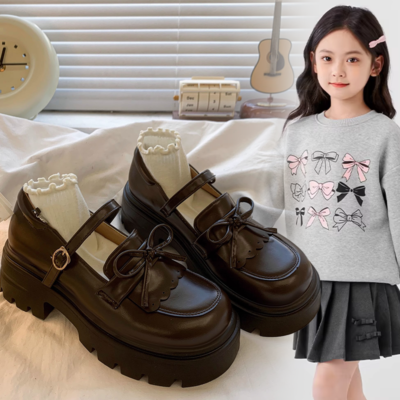 儿童潮款百搭英伦风厚底小皮鞋女童2026春秋款洋气女孩玛丽珍单鞋,童鞋/婴儿鞋/亲子鞋,皮鞋,淘宝优惠券,粉丝福利购,淘宝优惠卷