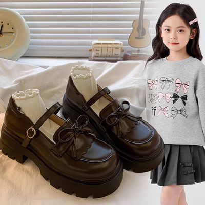 儿童潮款百搭英伦风厚底小皮鞋女童2026春秋款洋气女孩玛丽珍单鞋