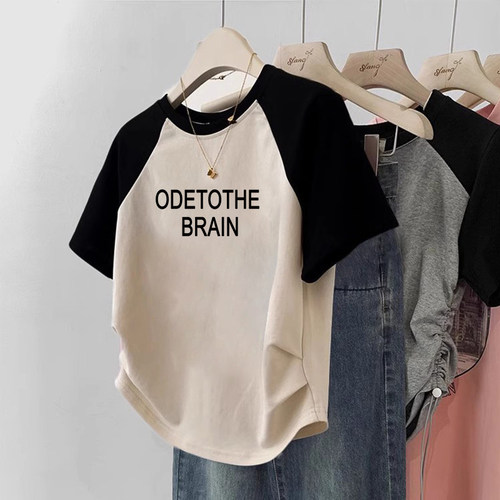 范迪莎短袖韩版短款百搭纯棉圆领