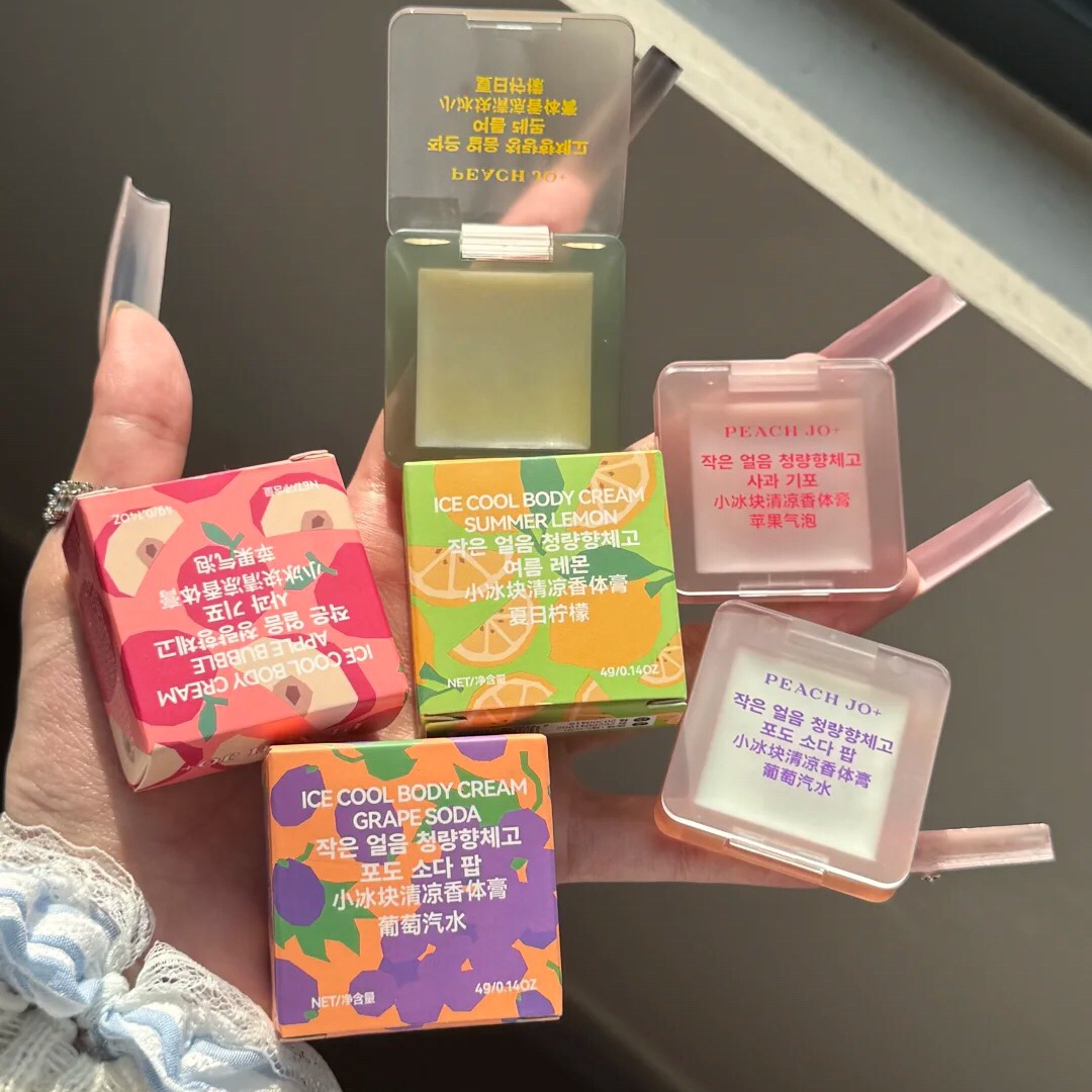 一抹秒降温~PEACH JO+小冰块清凉香体膏清新持久留香固体香水