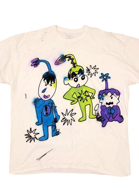 番茄小诗涂鸦Graffiti蜡笔小新手绘版gyaru无性别萌Moe短袖Otaku