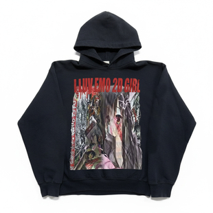 番茄小诗 黑红混乱千禧青年病娇原宿风穿搭亚比美学连帽卫衣潮Y2K