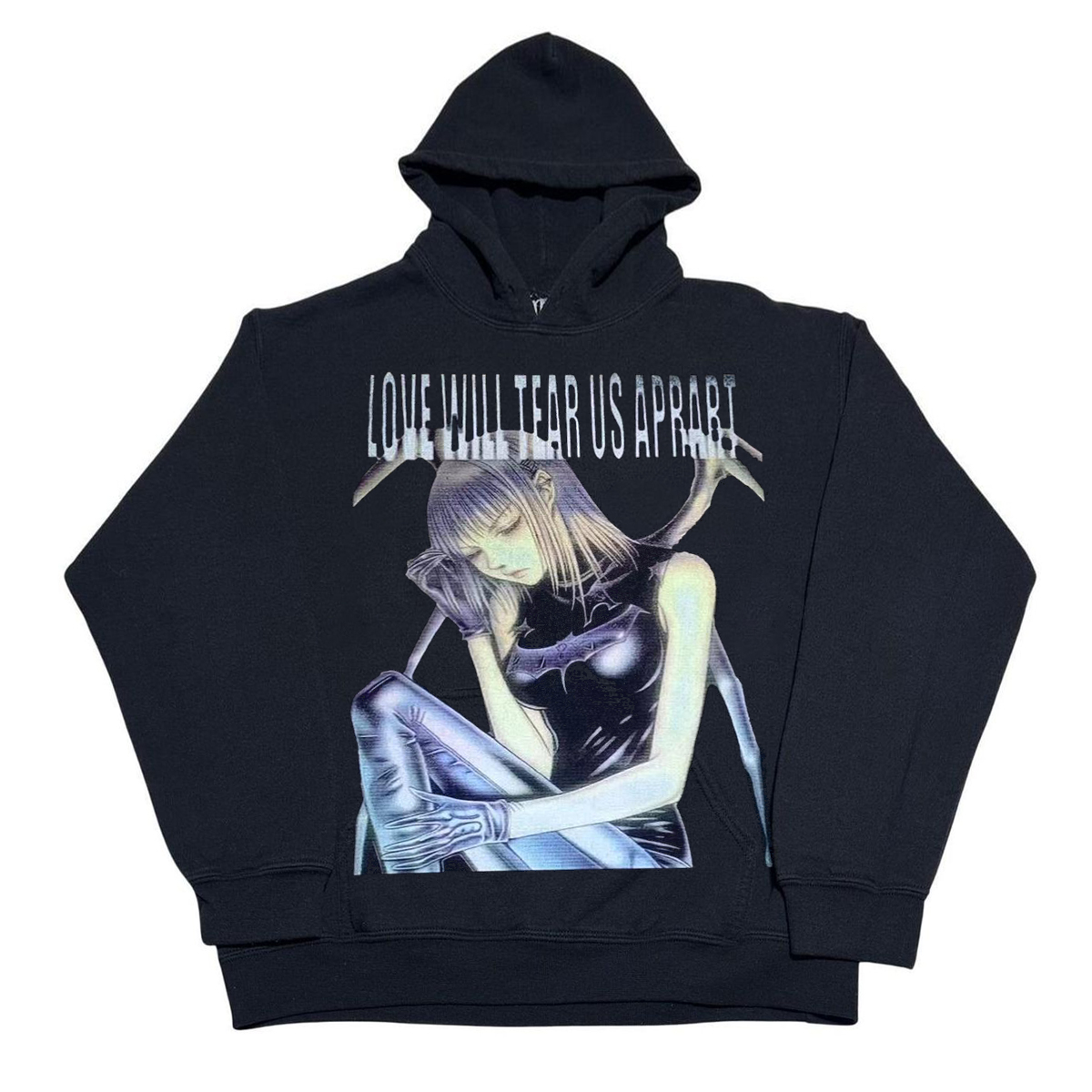 番茄小诗 赛博朋克连帽卫衣潮流小众ins千禧风古早画风大图上衣潮