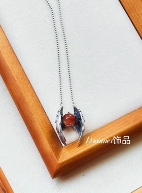 Dreamer饰品“天使之翼”天然胶花项链毛衣链925银项链