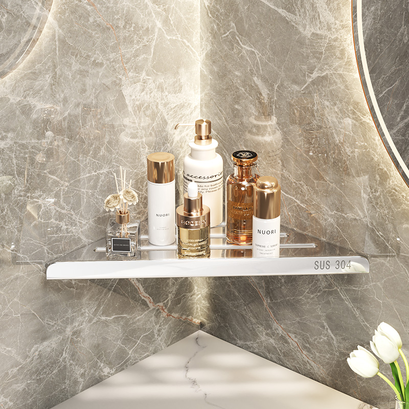 浴室转角三角架免打孔置物架