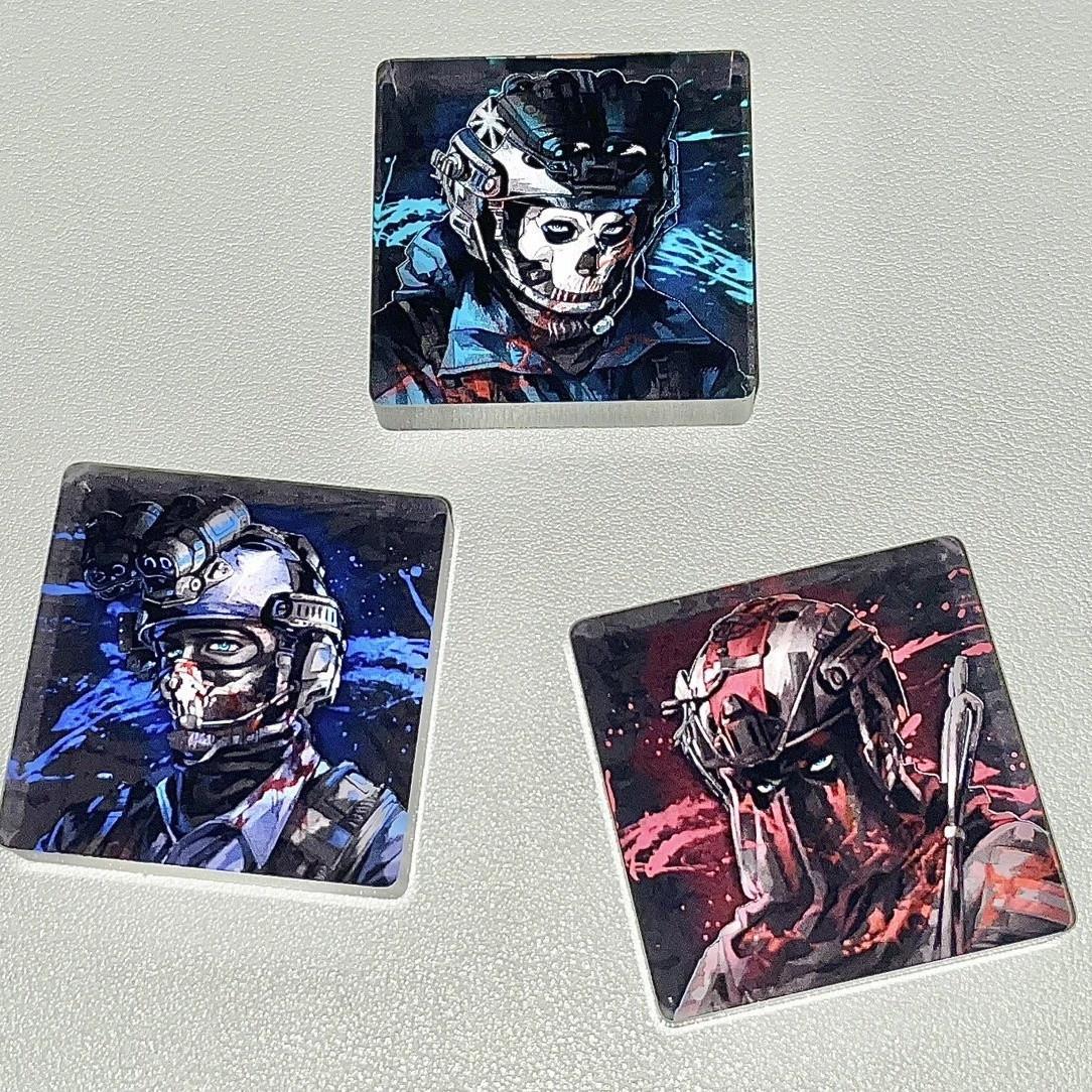 使命召唤周边同人制品谷子konig keegan ghost 自制亚克力砖6x6cm