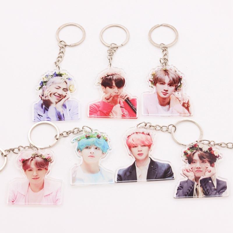 B.T.S防弹少年团周边JIN RM SUGA 田柾国双面亚克力钥匙扣053