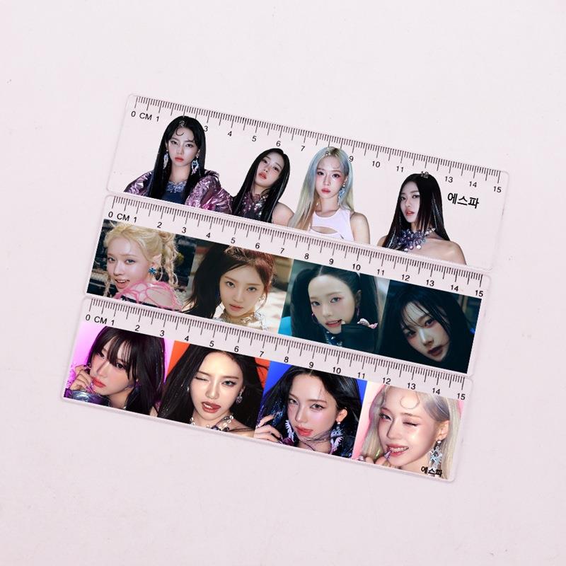 aespa周边金旼炡WINTER刘知珉GISELLE宁艺卓简约直尺尺子CZ012