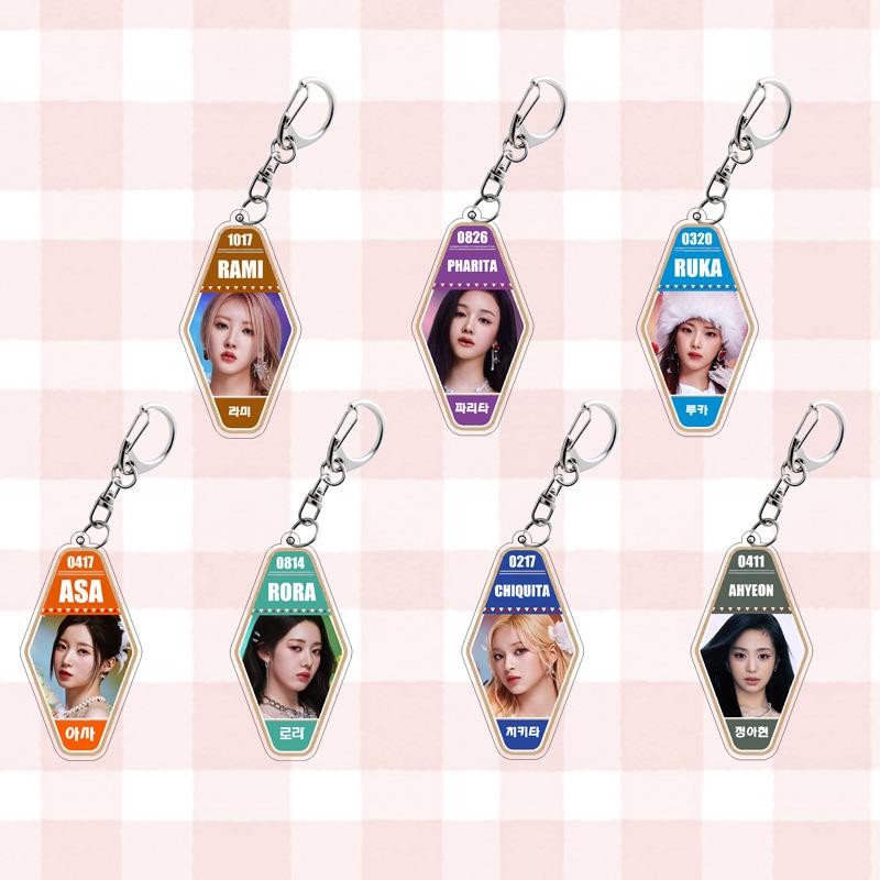 BABYMONSTER周边RAMI李茶仁AHYEON河井瑠花ASA菱形钥匙扣919