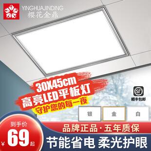 灯具30 450厨房卫生间led平板灯吸顶嵌入式 集成吊顶灯300